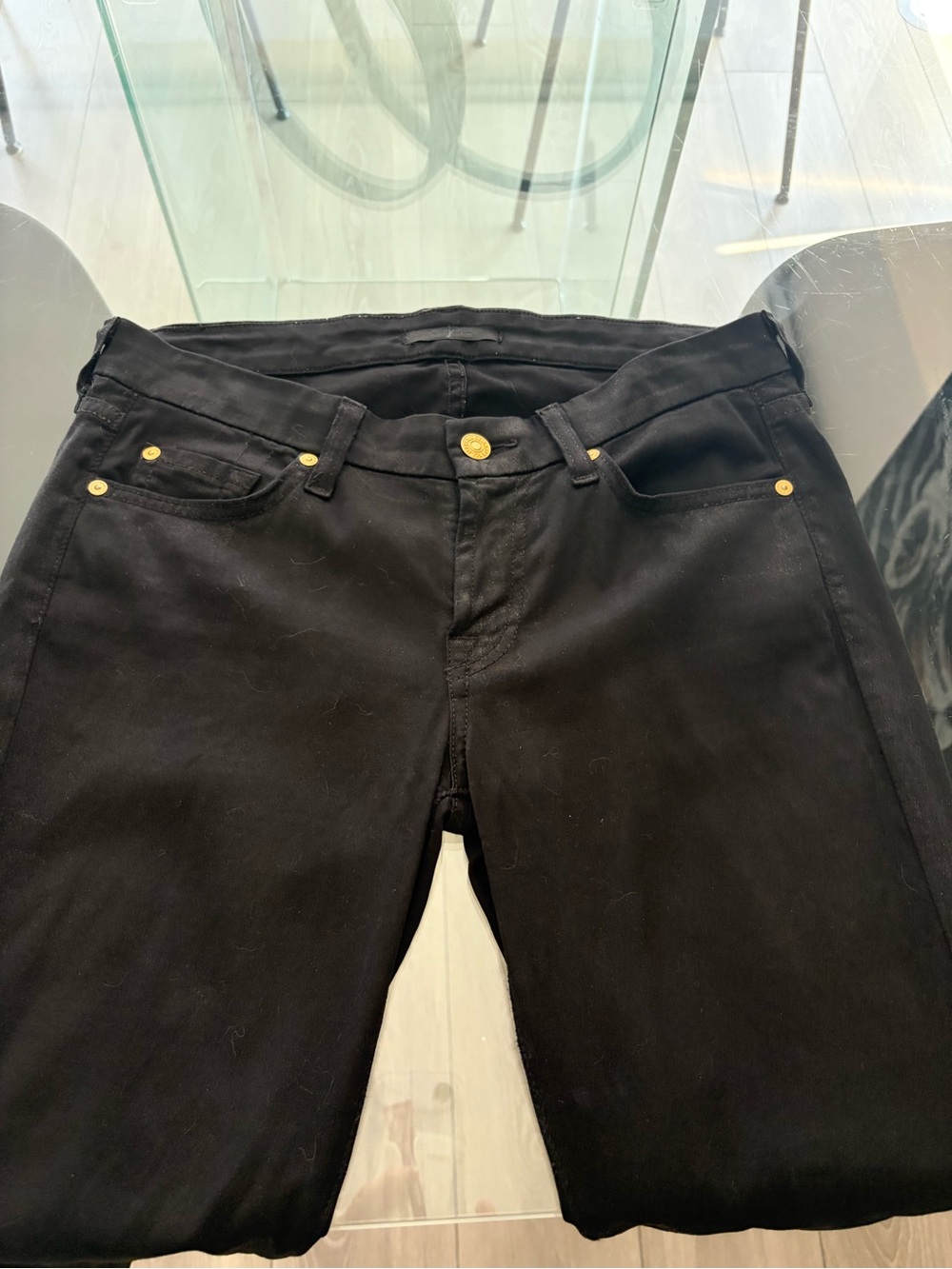 Zara Black Women's Jeans with Gold Hardware